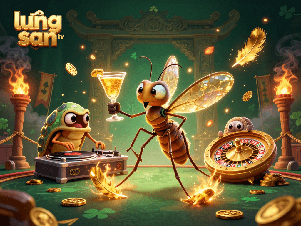 Experience thrilling online gambling with lương sơn tv's vibrant casino illustration featuring rich dynamic elements and energetic characters.