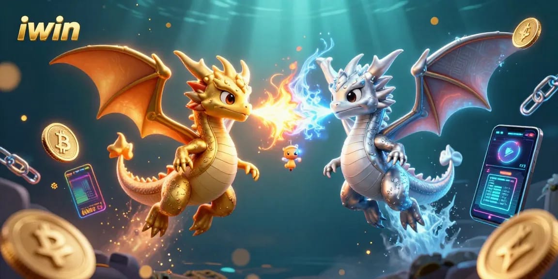Experience thrilling gameplay with iwin's colorful 3D dragons amidst crypto elements
