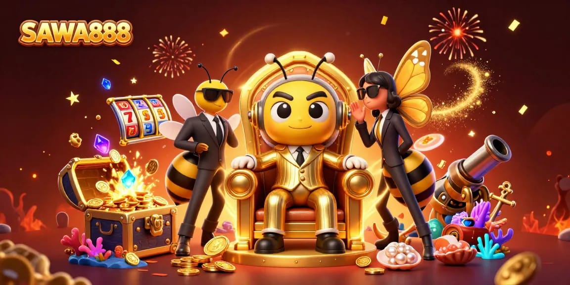 Experience big wins with SAWA888 in an energetic casino scene featuring lucky 7s and holiday fun.