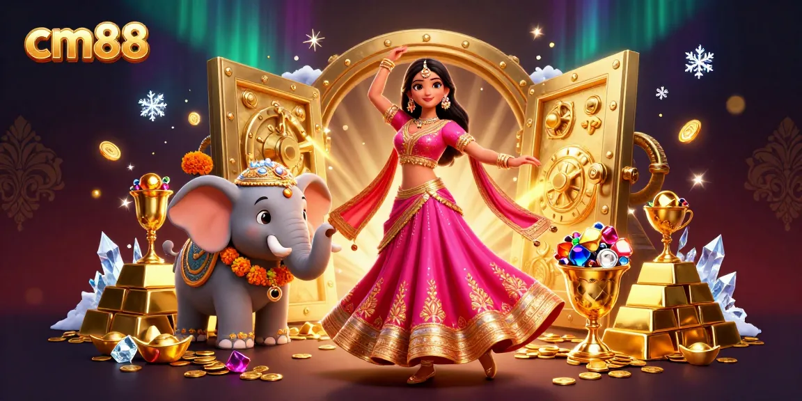 Win big at cm88 with a vibrant casino-themed scene showcasing gold coins and jewels