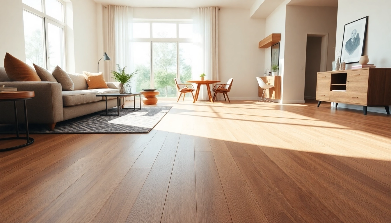 Transform your space with elegant vinyl plank flooring in a cozy living room setting.