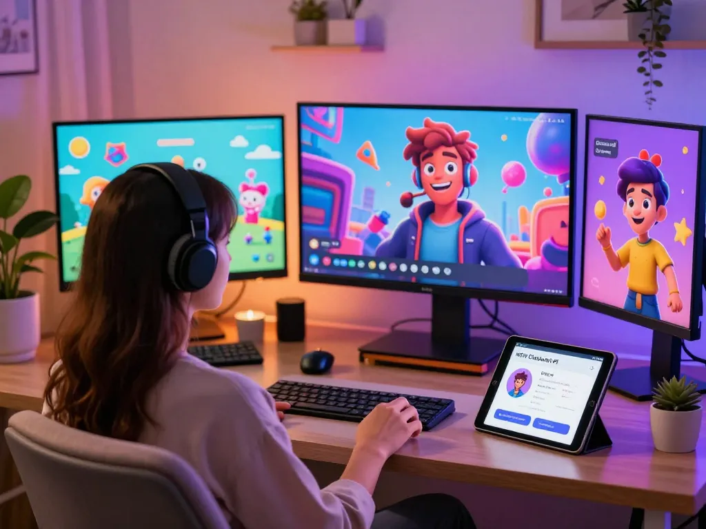 Engaging scene featuring a user exploring CrushOn.AI's character ai nsfw feature, surrounded by interactive avatars and chat interfaces.