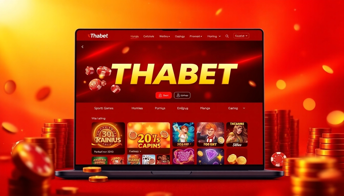 Explore the dynamic trang chủ thabet interface showcasing sports betting and casino options for the best online experience.