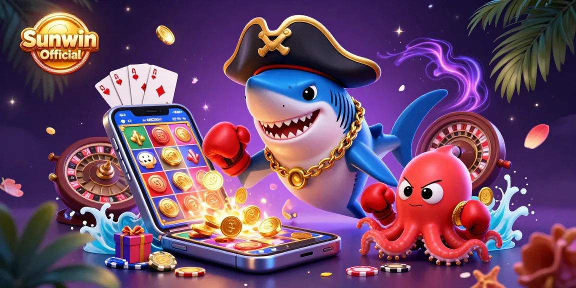 Engage with Sunwin Official's thrilling casino experience featuring vibrant 3D characters and dynamic game elements.