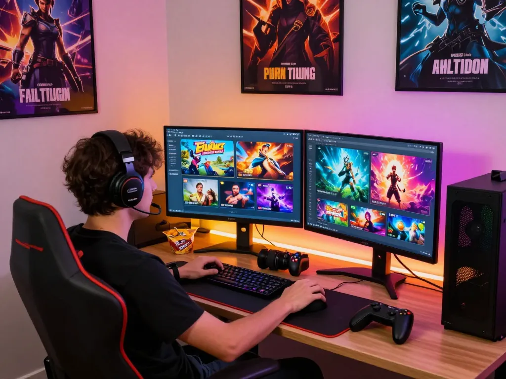 Experience vibrant porn games online featuring immersive gaming setups and engaging adult content.