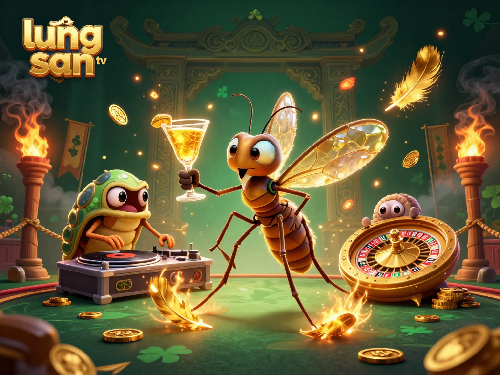 Experience thrilling online gambling with lương sơn tv's vibrant casino illustration featuring rich dynamic elements and energetic characters.