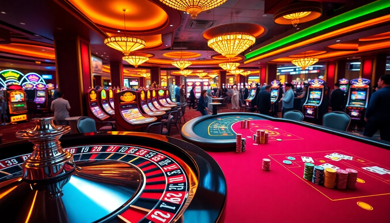 Dabet88 showcases the thrill of casino gaming with lively tables and players, capturing the excitement of high-stakes gambling.