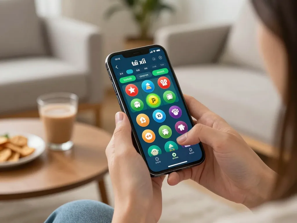 Engaged in strategic gameplay on tài xỉu online app, showcasing betting options and comfortable home ambiance.
