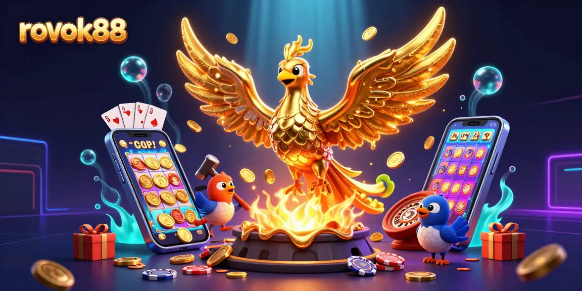 Experience thrilling gameplay with rokok88, as golden coins erupt from a mobile slot game screen.