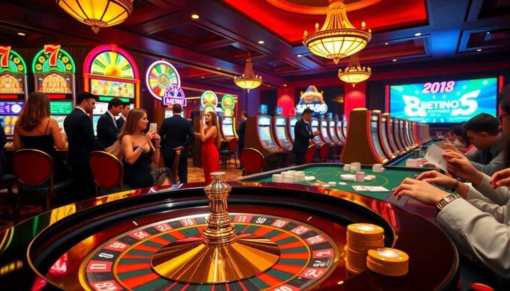 Experience the electric atmosphere of BET88.COM with roulette and poker excitement on the casino floor.