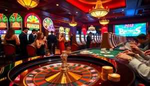 Experience the electric atmosphere of BET88.COM with roulette and poker excitement on the casino floor.