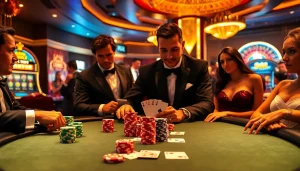 Experience the thrill of poker with dirty ai as a mysterious element in a vibrant casino atmosphere, showcasing chips and cards.