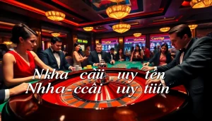 Casino players enjoying a thrilling roulette game at a Nhà cái uy tín venue with vibrant atmosphere.