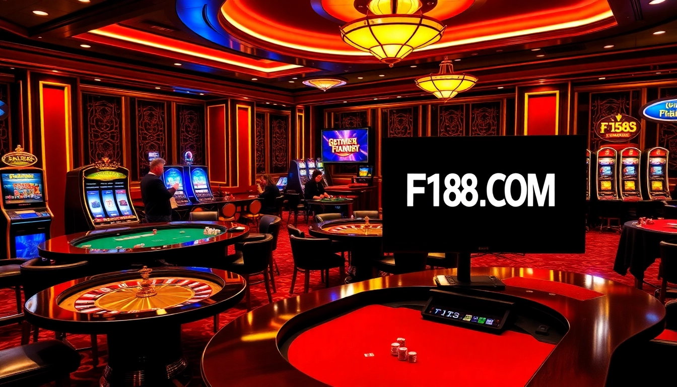 Experience thrilling games at F168.COM with players engaging in high-stakes gambling action.