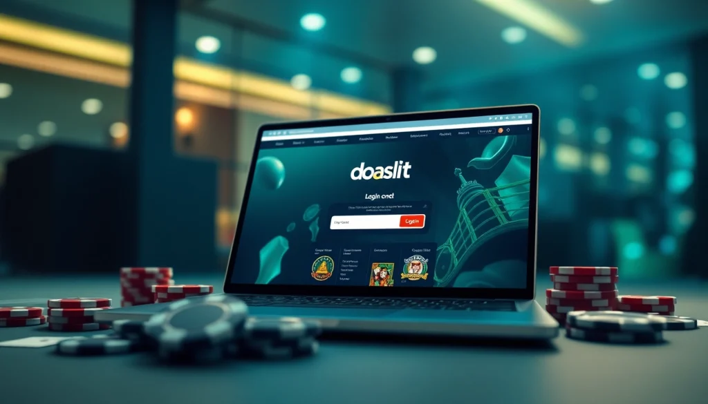 Access the doaslot login on a sleek device in an inviting online gambling interface.