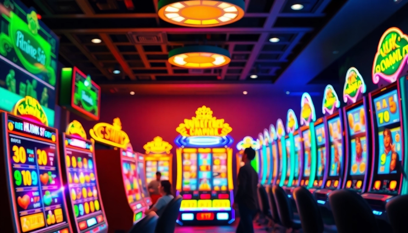 Exciting online gaming scene featuring hoki138 pro slot machines with vibrant colors.