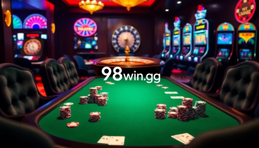 Experience the exhilarating gaming atmosphere at 98win.gg casino tables.