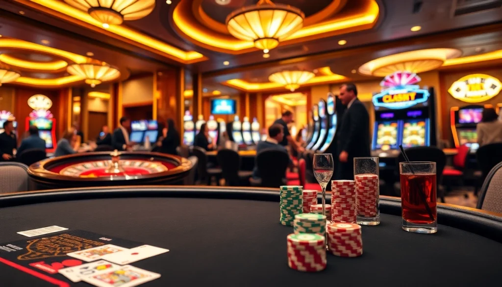 Experience the thrill of gambling at nhà cái uy tín 789P with vibrant casino tables and excited players.