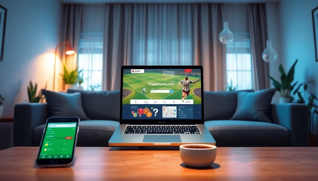 Online betting interface on thabethome com, showcasing a secure and inviting environment for users.