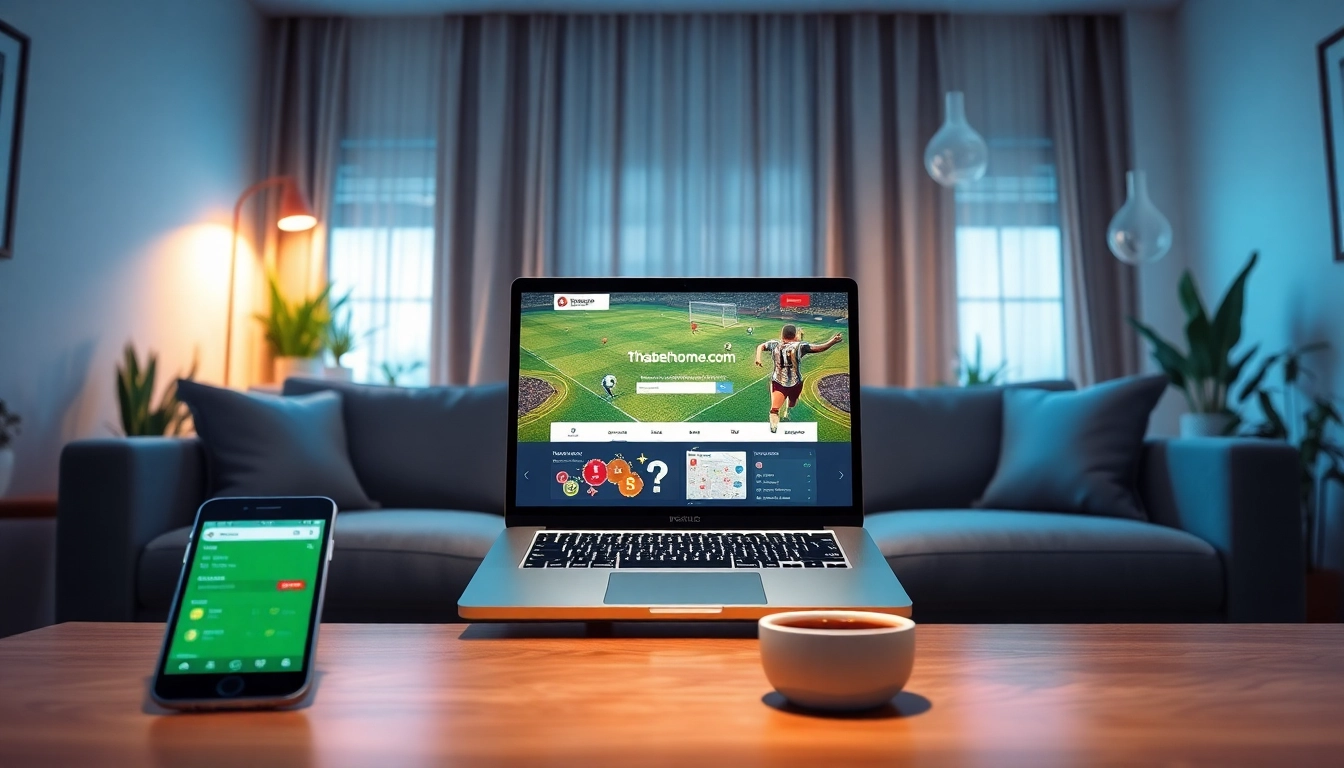 Online betting interface on thabethome com, showcasing a secure and inviting environment for users.