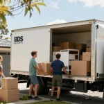 House moving Tauranga scene with professional movers loading a truck, ensuring safe transport of belongings