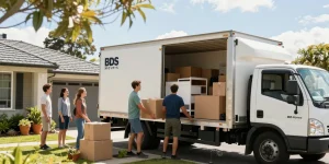 House moving Tauranga scene with professional movers loading a truck, ensuring safe transport of belongings