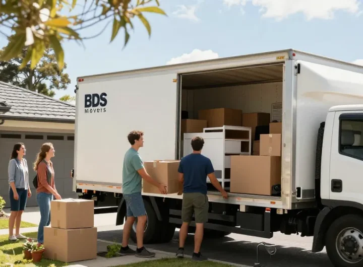 House moving Tauranga scene with professional movers loading a truck, ensuring safe transport of belongings